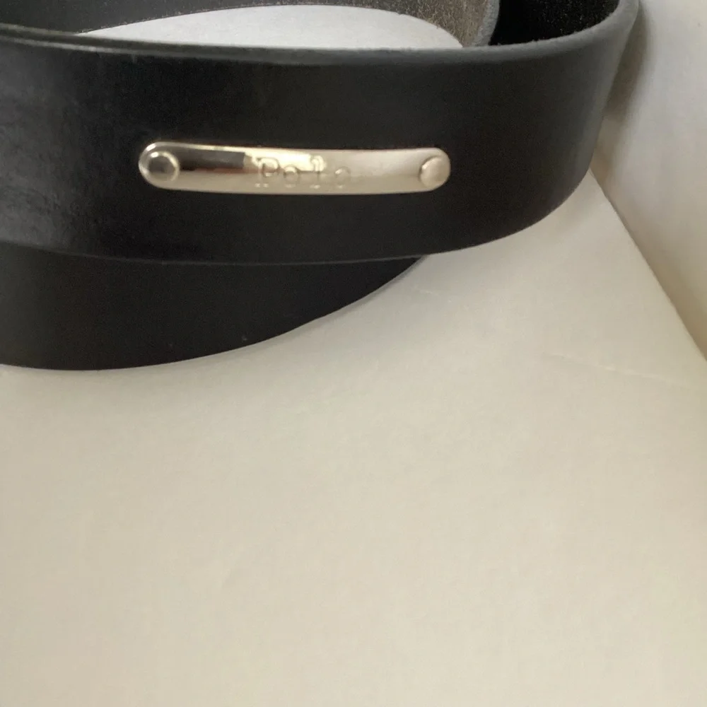 Polo Ralph Lauren Belt Mens 36/90 Black Italian Saddle Leather - Picture 2 of 15